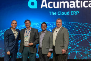 Randy Collins accepts the 2018 Acumatica Fast Start Partner of the Year Award